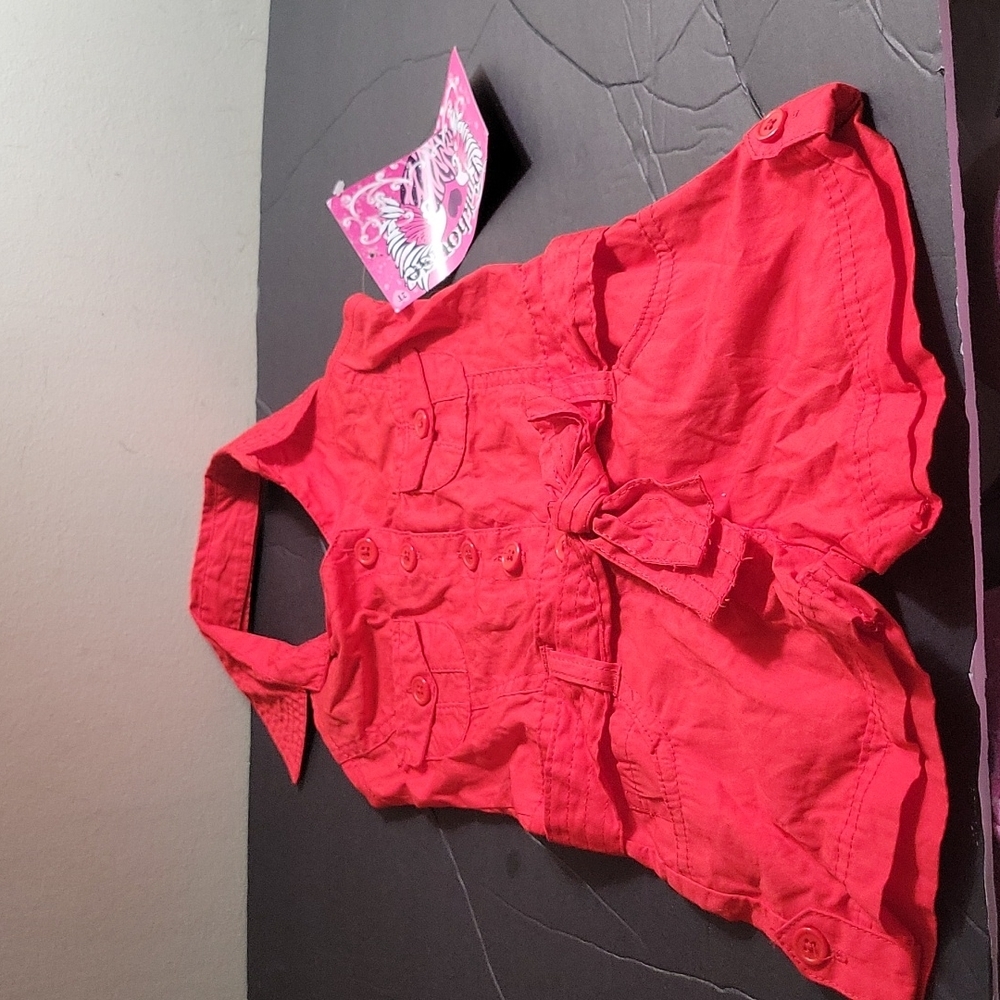 PINKHOUSE BABY RED SUMMER OVERALL WEAR. SIZE: 2T